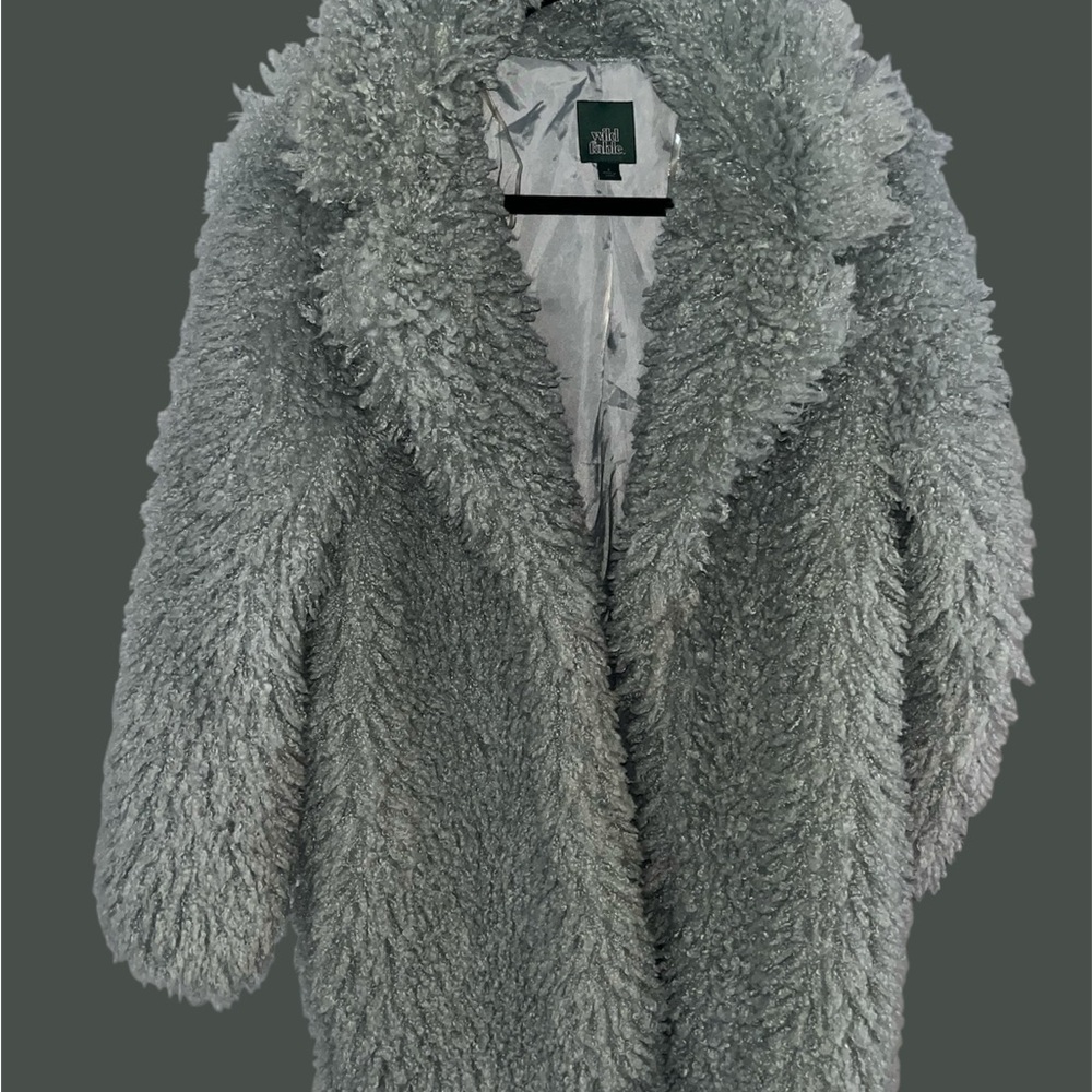 Icy Blue Faux Fur Coat